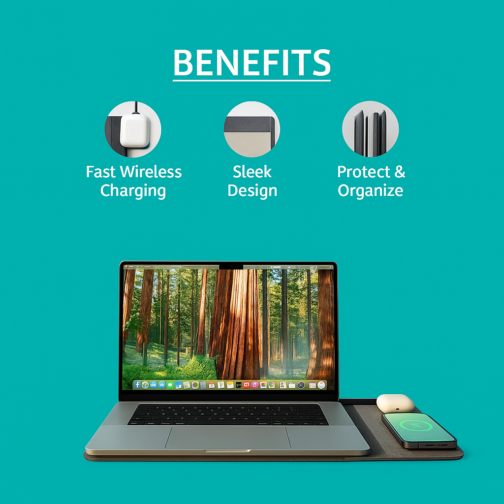 4 in 1 Wireless Charging Laptop Sleeve